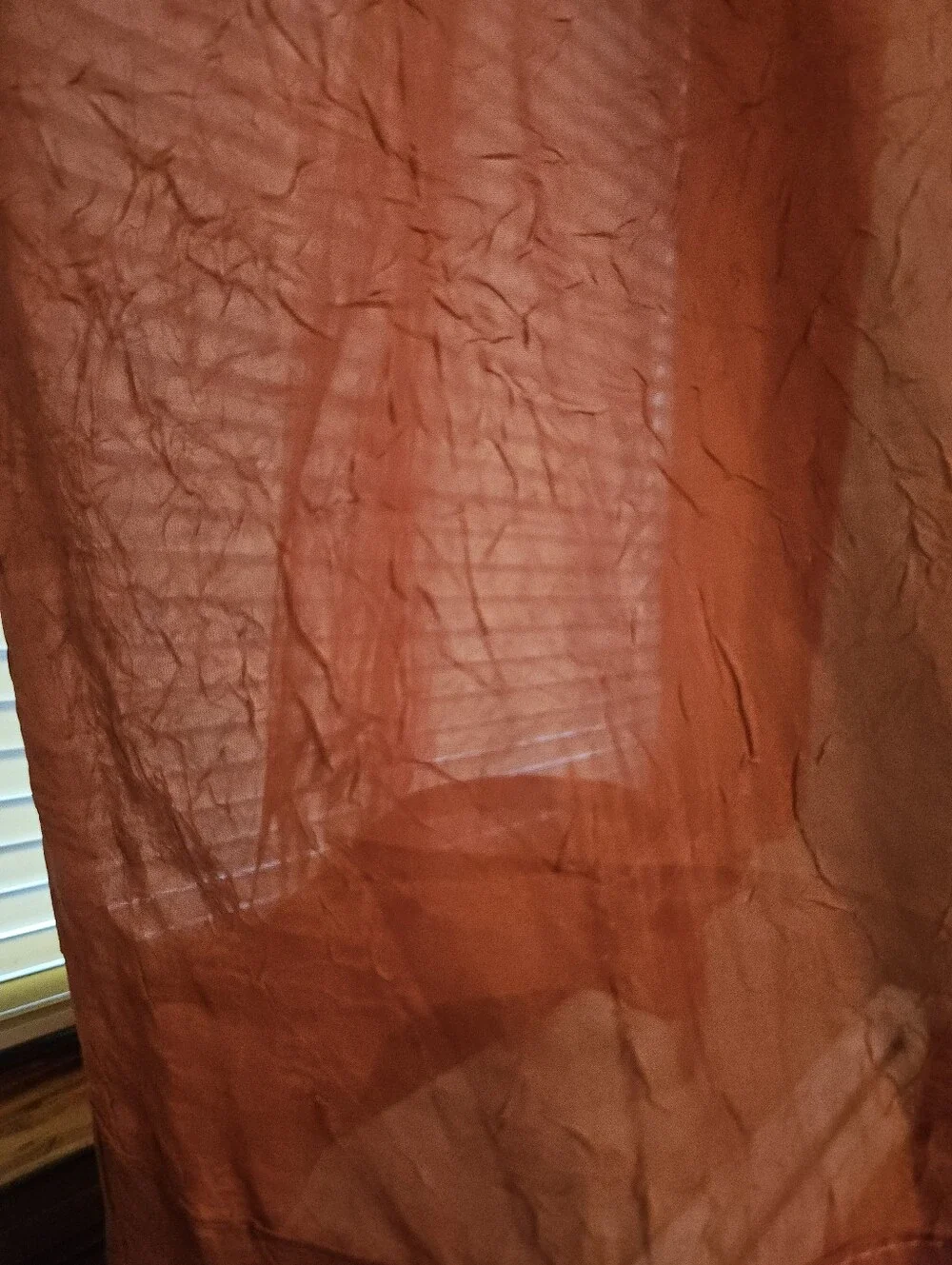 Sheer Orange Window Curtain Panels - 51x63 Lightweight Home Accent
